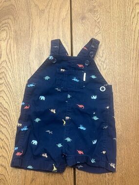 Carter’s Navy Dino Print Baby Short Overalls